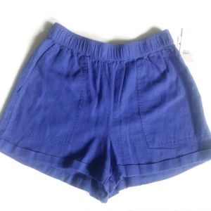 BP. Royal Blue Linen Blend Shorts High Waist